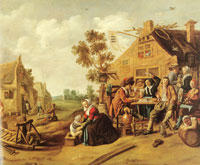 Jan Miense Molenaer Peasants near a tavern